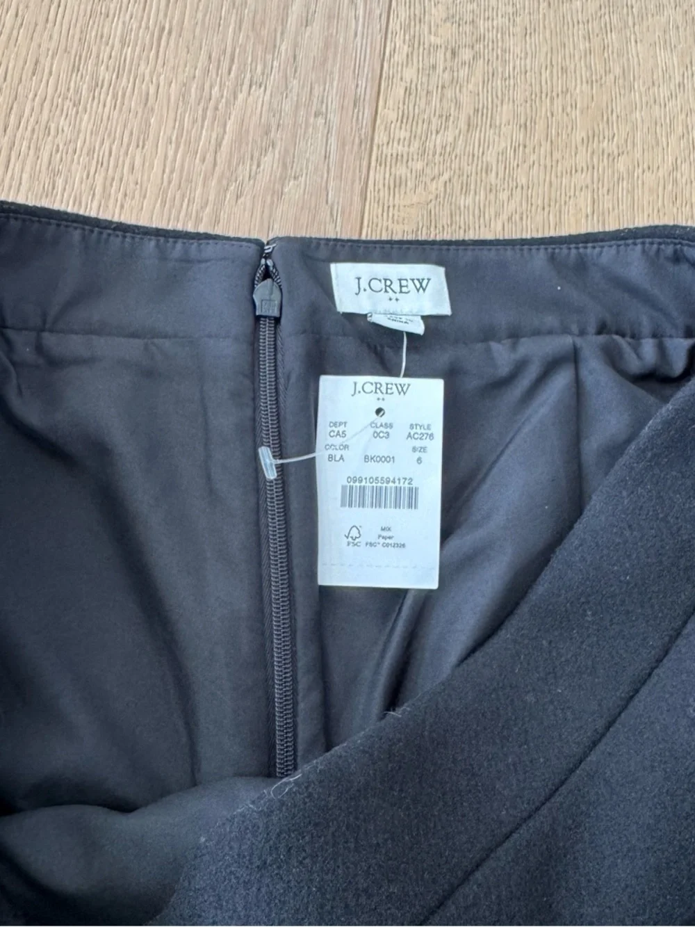 J. Crew Pencil Skirt Black Wool Knee Length Formal Corpcore Career Size 6